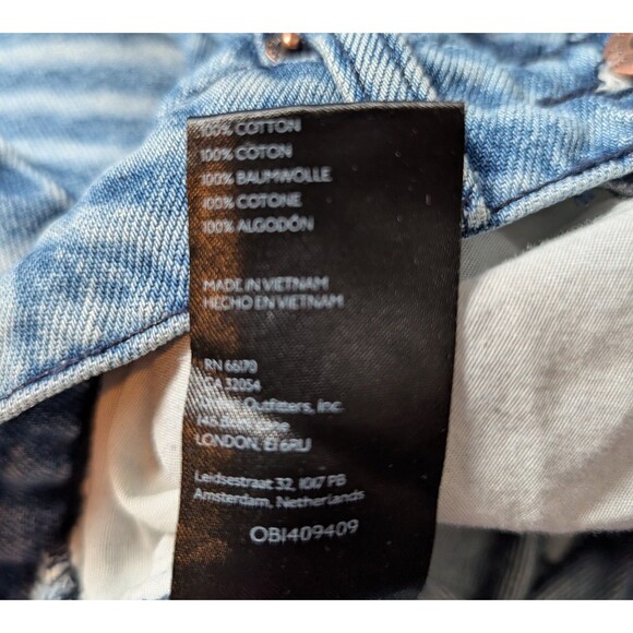 BDG Urban Outfitters Size 28 Rih High Rise Extreme Baggy Sonic Wave Blue Jeans - Picture 10 of 12